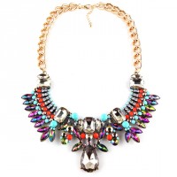 Glam Aurora Borealis Multicolored Necklace